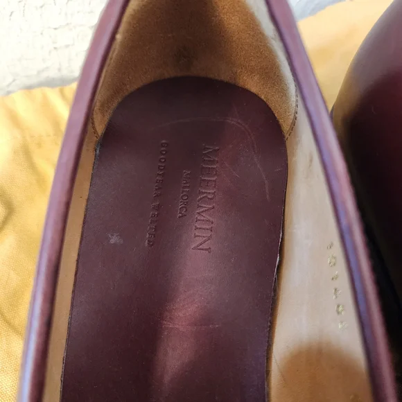 Meermin Calf Leather Burgundy Loafers Size US 9/UK 8 - Picture 4 of 7